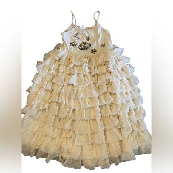 Masala Kids Other - Masala Kids girls ruffle dress with beading detail 10 years